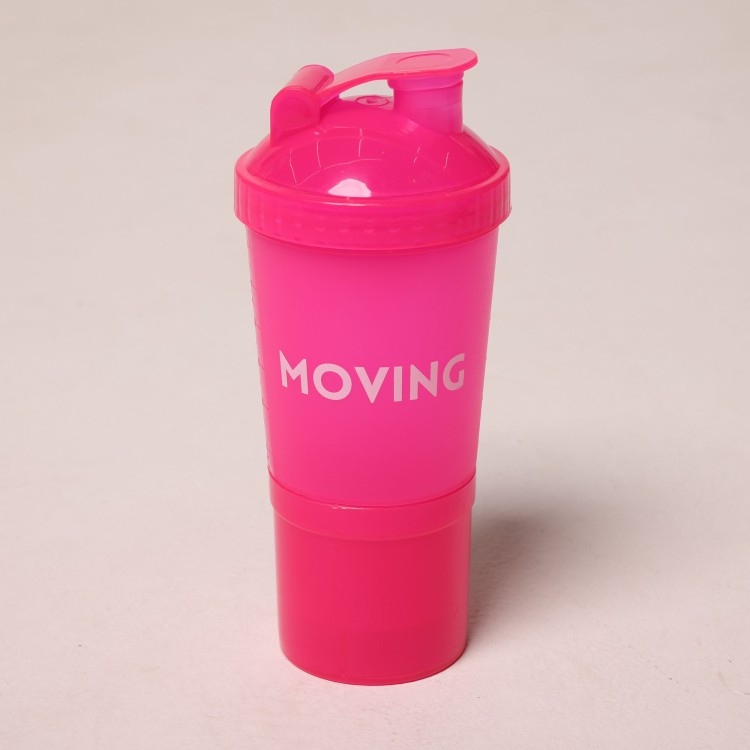COQUETELEIRA SHAKEIRA 600 ML COM 3 COMPARTIMENTOS ROSA NEON