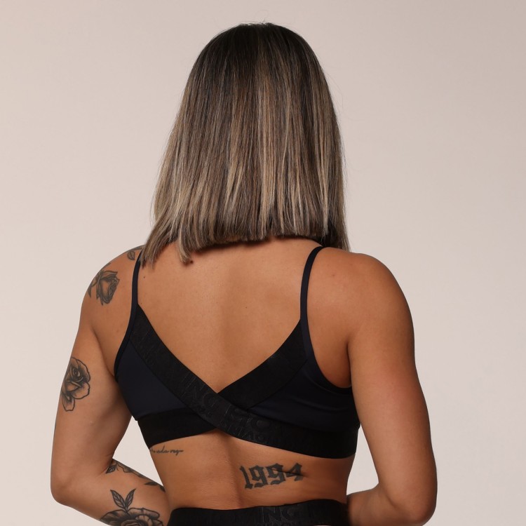 TOP MILANO PRETO COM ELÁSTICO PRETO ABSOLUTO