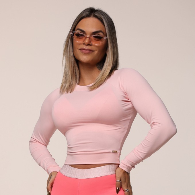 CROPPED CARMEL MANGA LONGA BLUSH