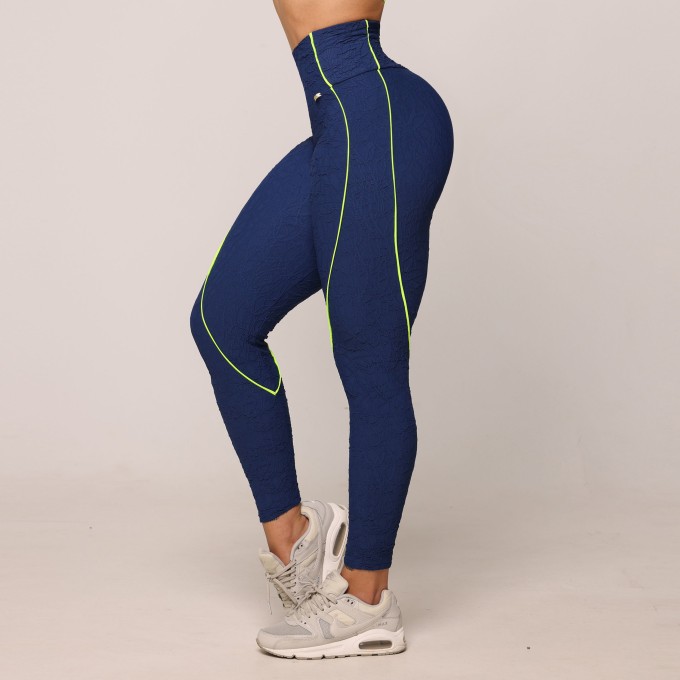 Legging Hope Comum Jacquard Perlê Azul Marinho