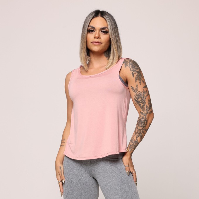 CAMISETA VENEZA DE VISCOSE ROSÊ