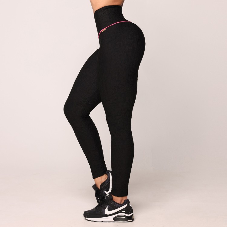 LEGGING WALK EMPINA BUMBUM JACQUARD PERLÊ PRETO