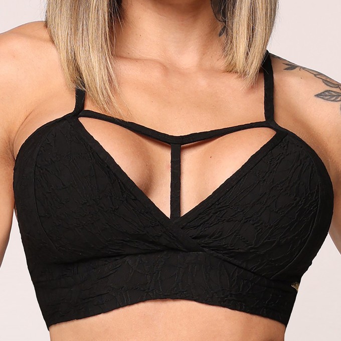 TOP MOVING JACQUARD PERLÊ PRETO