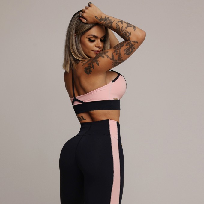 LEGGING SPEED COMUM PRETA COM BLUSH