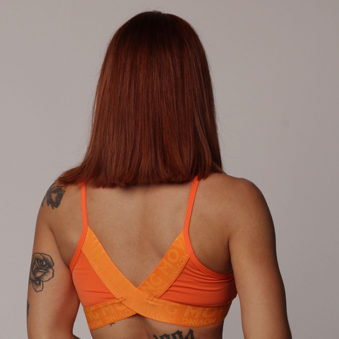 TOP MILANO LARANJA NEON COM ELÁSTICO LARANJA NEON