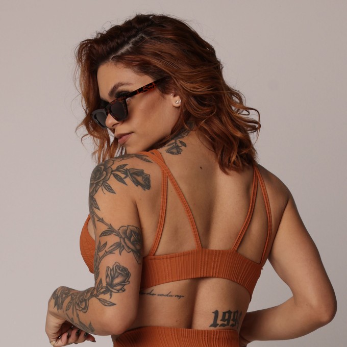 TOP TORONTO JACQUARD LUXOR LISTRAS TERRACOTA