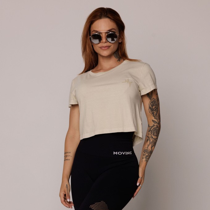 CROPPED ESTONADO DE ALGODÃO PREMIUM SUSTENTÁVEL OFF WHITE - G
