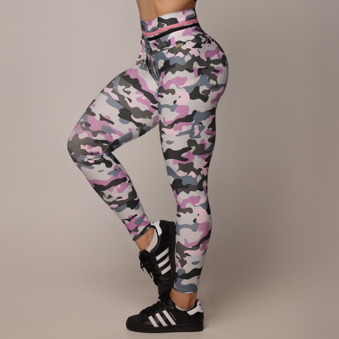 LEGGING EMPINA BUMBUM MILITAR ROSA