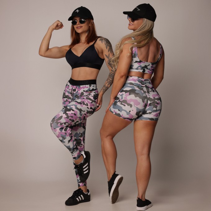 SHORT JUST COMUM MILITAR ROSA