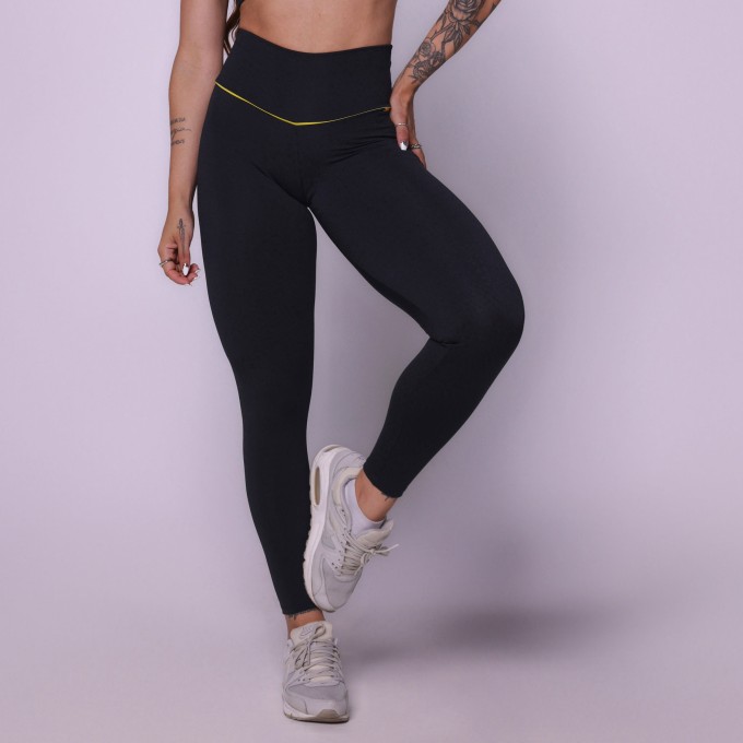 LEGGING WALK EMPINA BUMBUM JACQUARD SNAKE BLACK