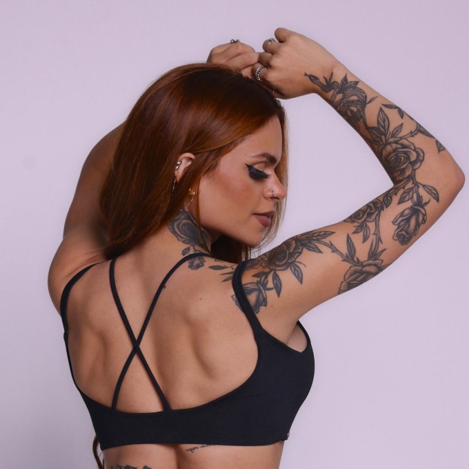 TOP SEATTLE JACQUARD SNAKE BLACK