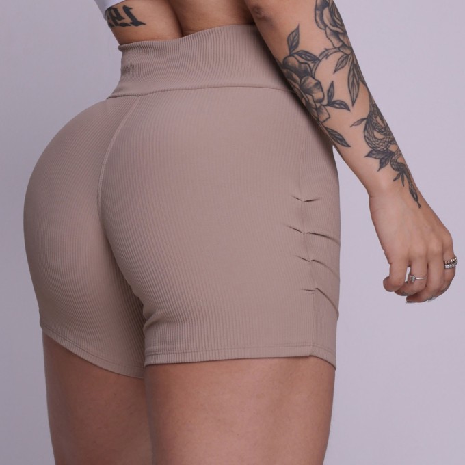 SHORT CHICAGO JACQUARD CANELADO DOCE DE LEITE