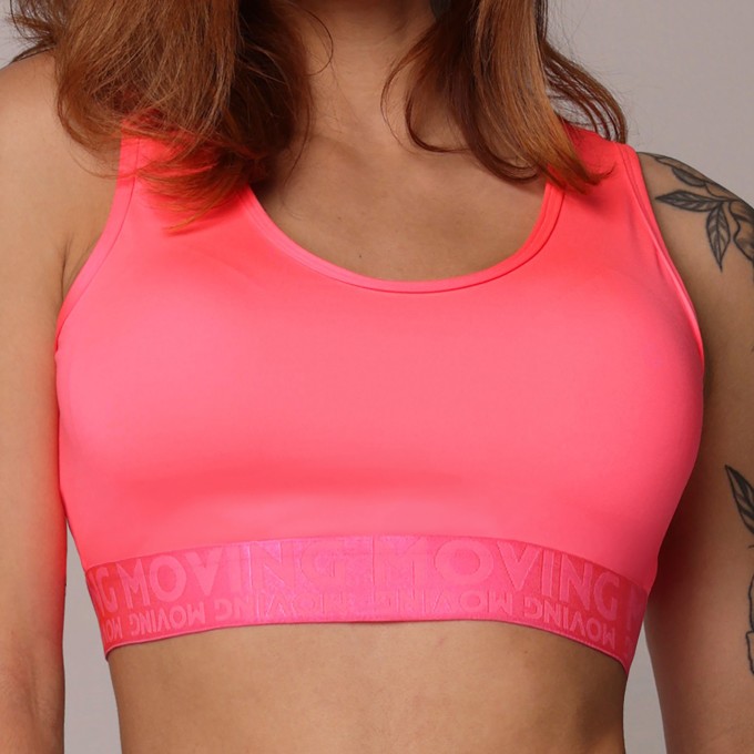 TOP FIT ROSA FLÚOR COM ELÁSTICO