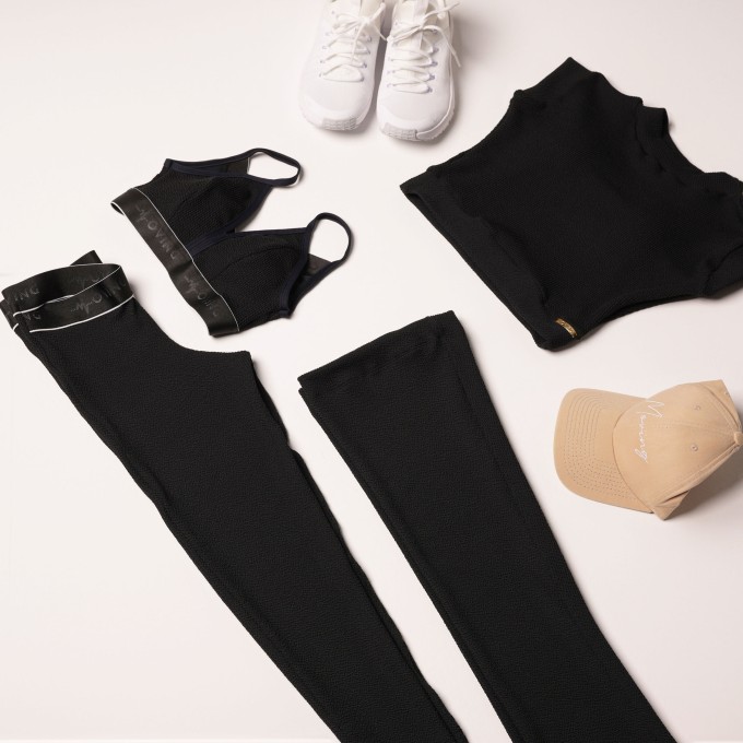 CALÇA FLARE JACQUARD CONFORT PRETO