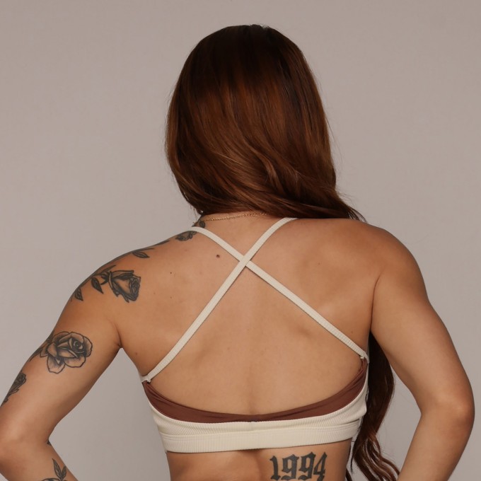 TOP DETROIT JACQUARD CANELADO BAUNILHA