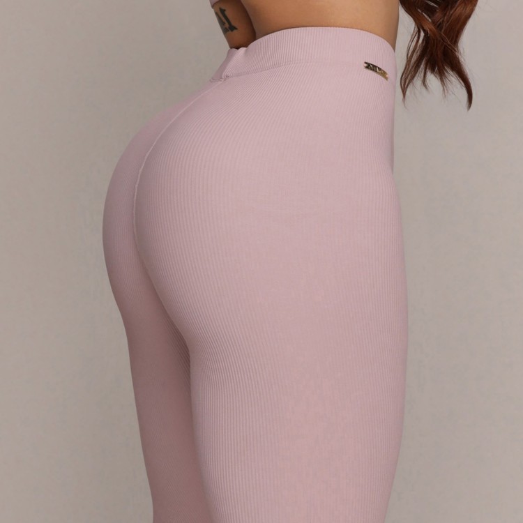 LEGGING PULSE JACQUARD CANELADO ROSA SECO
