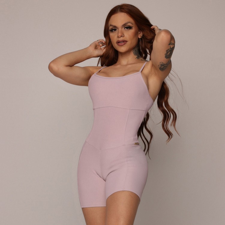 MACAQUINHO QUEENS EMPINA BUMBUM JACQUARD CANELADO ROSA SECO