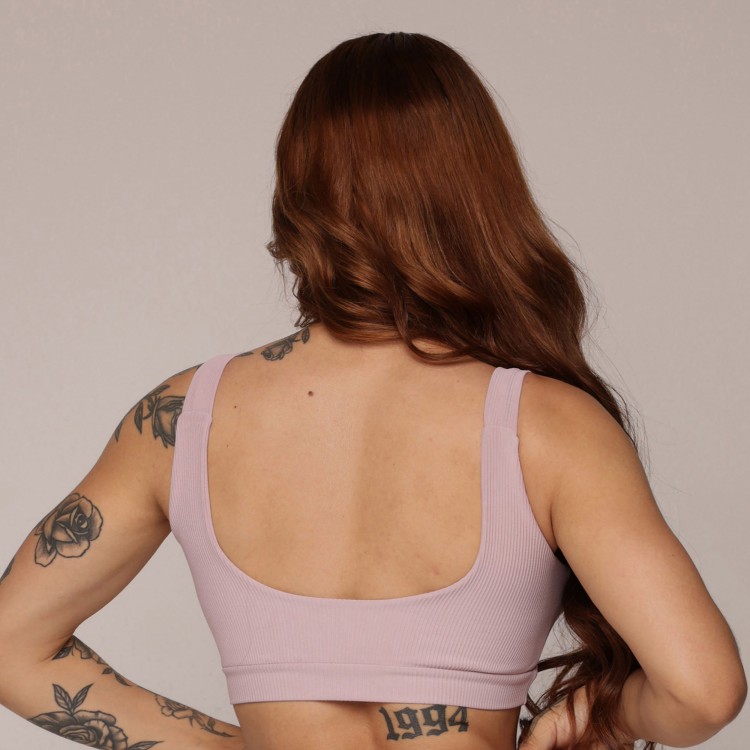 TOP GEORGIA JACQUARD CANELADO ROSA SECO