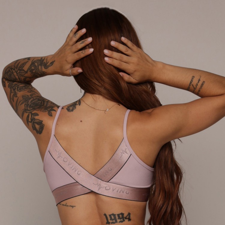 TOP MILANO JACQUARD CANELADO ROSA SECO