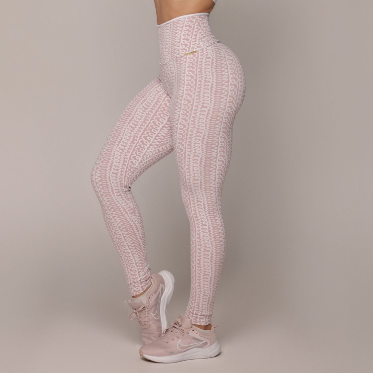LEGGING WALK EMPINA BUMBUM JACQUARD PINK-SHAKE
