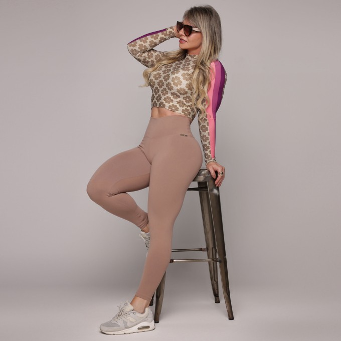 CROPPED CARMEL MANGA LONGA FORTUNE EXCLUSIVO