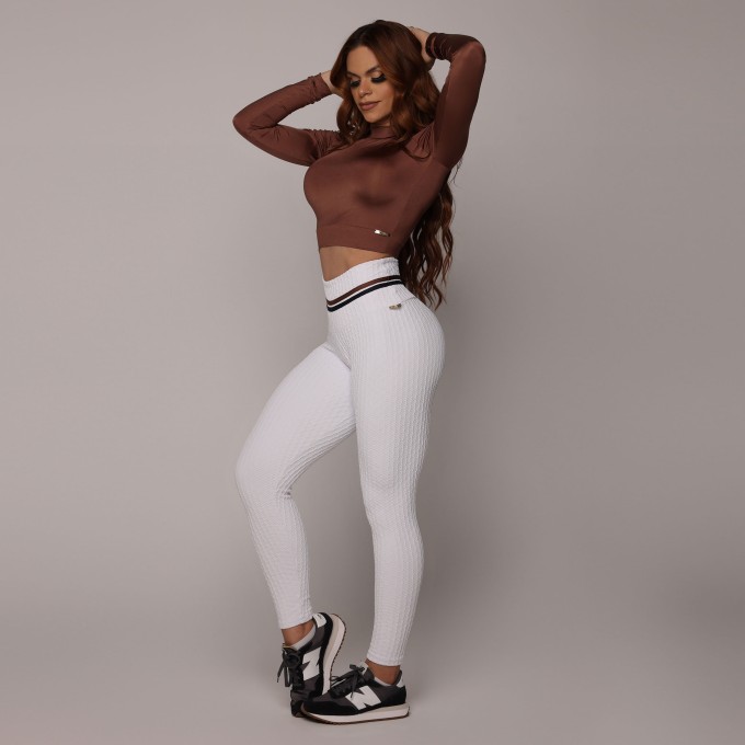 LEGGING HEART JACQUARD SAVOIR BRANCO