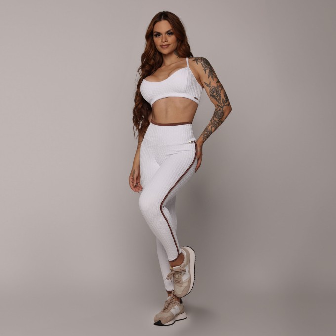 LEGGING LIVE EMPINA BUMBUM JACQUARD SAVOIR BRANCO
