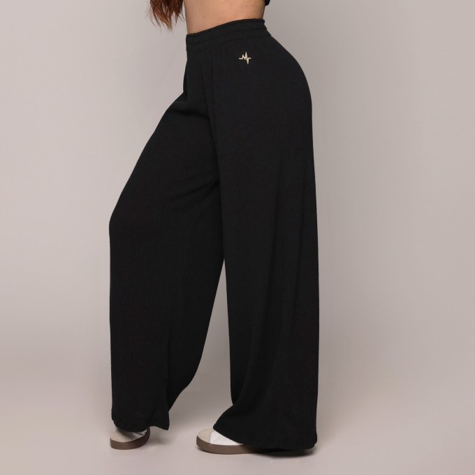 CALÇA PANTALONA CANELADO PRETO