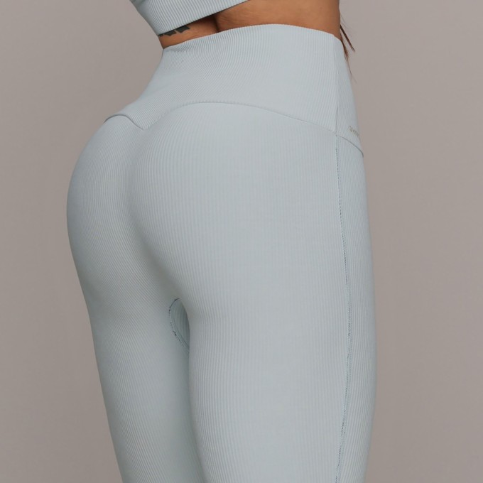 LEGGING HEART JACQUARD CANELADO AZUL SERENITY