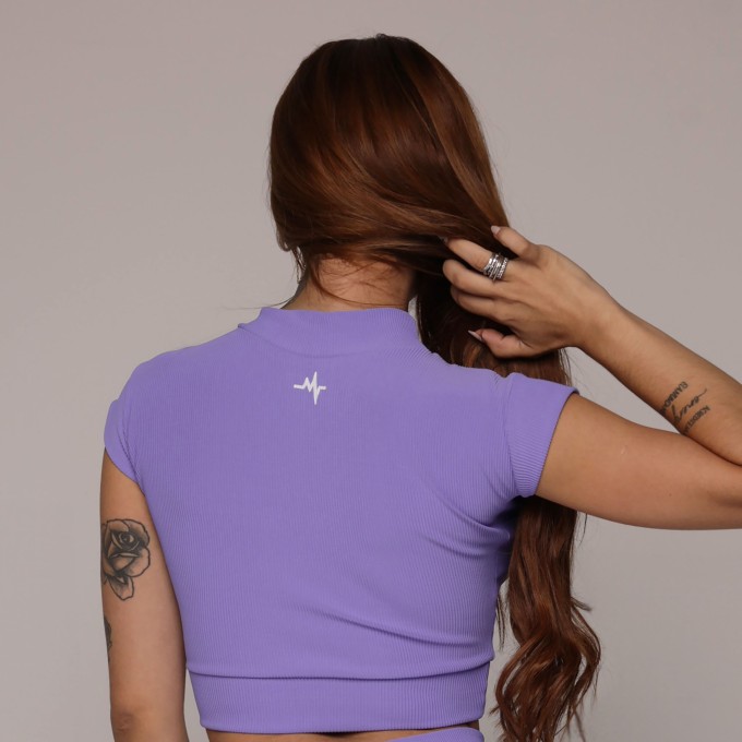 CROPPED CARMEL JACQUARD CANELADO LAVANDA