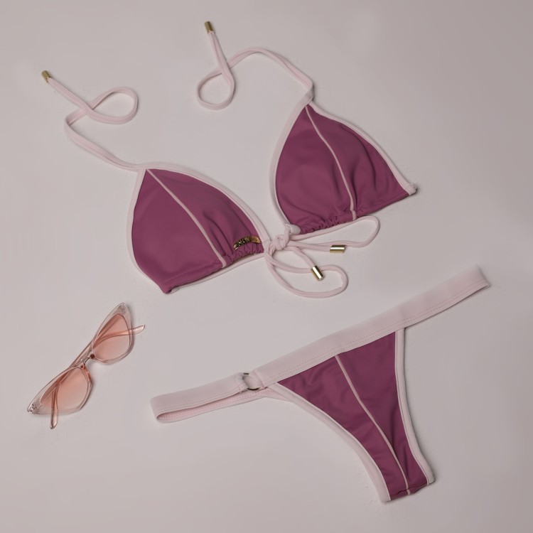 BIQUÍNI CORTININHA ROSA QUEIMADO