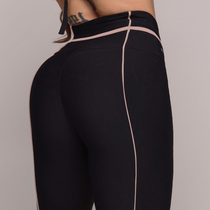 LEGGING QUEENS JACQUARD DUNAS PRETO