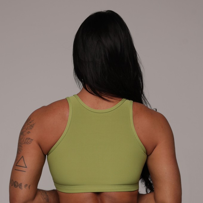 TOP TORINO JACQUARD CANELADO VERDE OLIVA