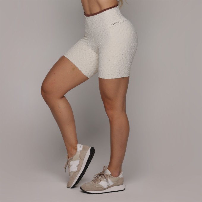 SHORT BICOLOR EMPINA BUMBUM JACQUARD DIAMOND OFF-WHITE