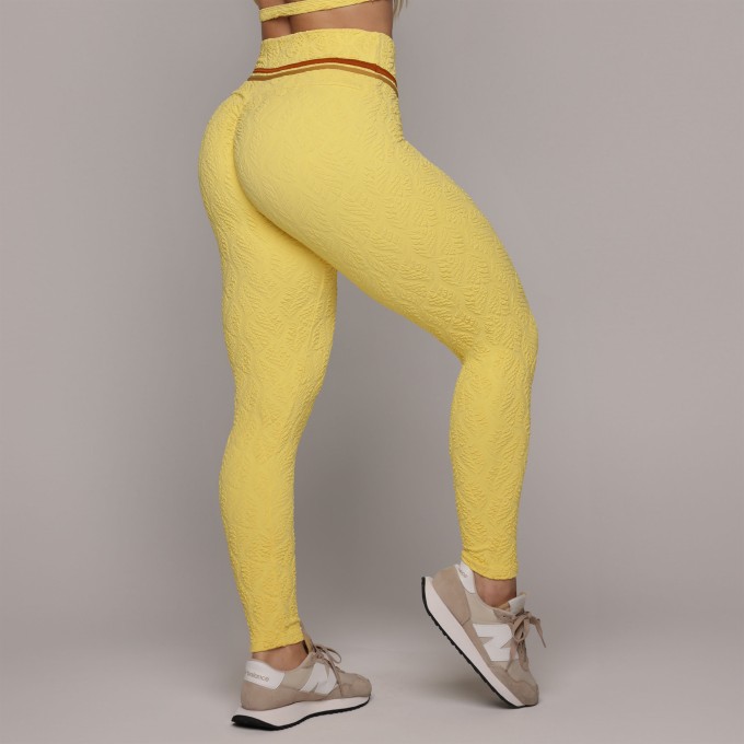 LEGGING EMPINA BUMBUM JACQUARD NATURE MANTEIGA