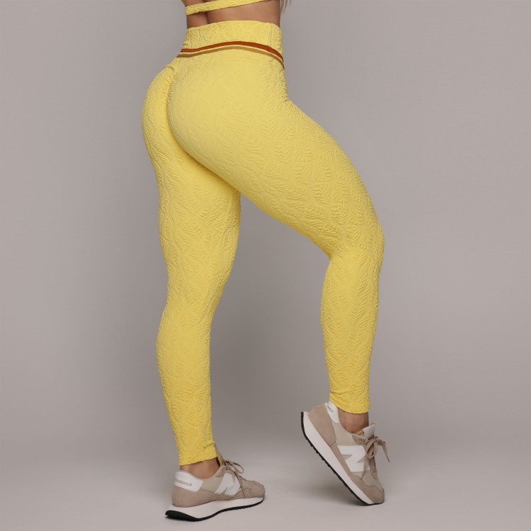 LEGGING EMPINA BUMBUM JACQUARD NATURE MANTEIGA