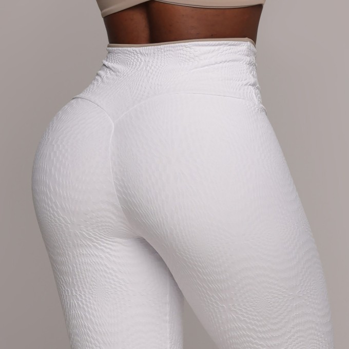 LEGGING HEART BICOLOR JACQUARD CROCO BRANCO