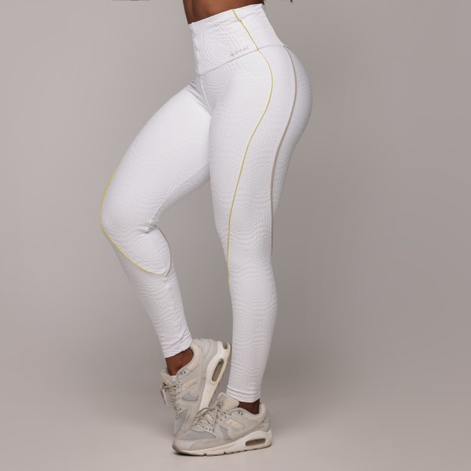 LEGGING HOPE EMPINA BUMBUM JACQUARD CROCO BRANCO