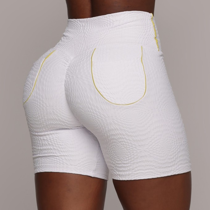SHORT BOLSINHO EMPINA BUMBUM JACQUARD CROCO BRANCO