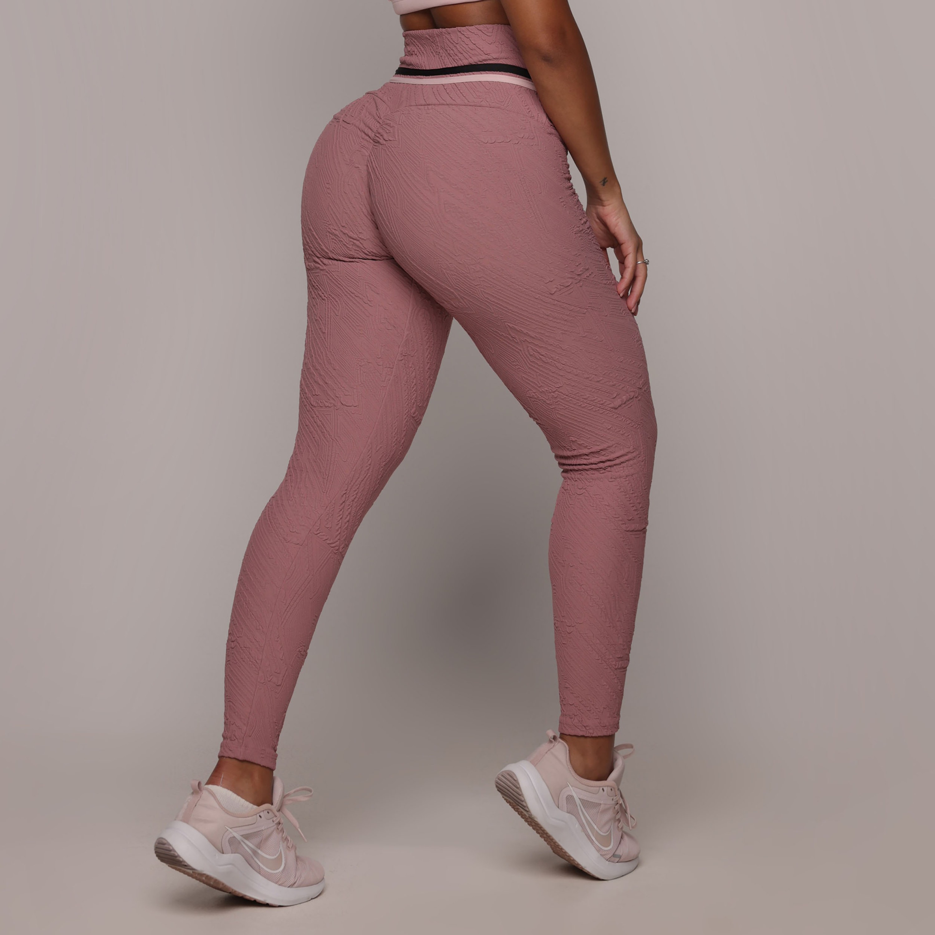 LEGGING EMPINA BUMBUM JACQUARD GRAFIATO ROSA QUEIMADO - Moving