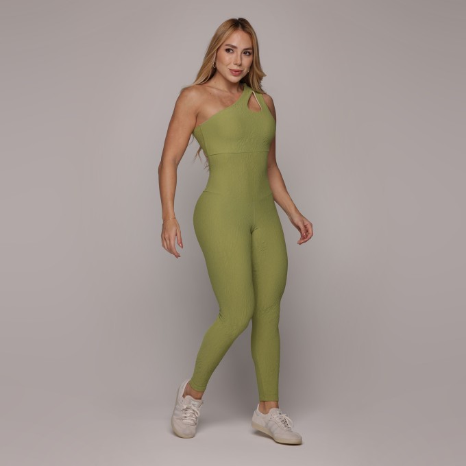 MACACÃO GOTA EMPINA BUMBUM JACQUARD DUNAS OLIVA