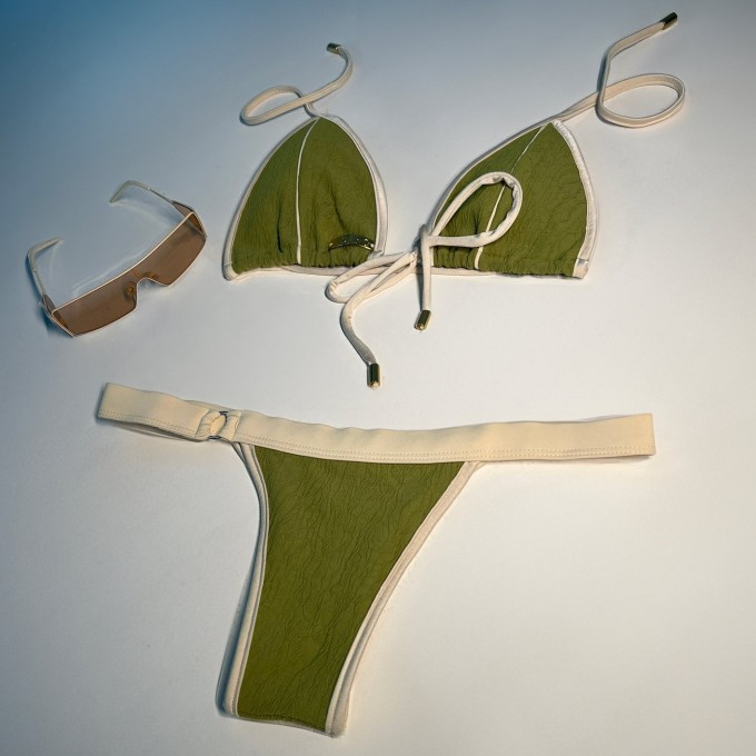 BIQUÍNI CORTININHA JACQUARD DUNAS OLIVA