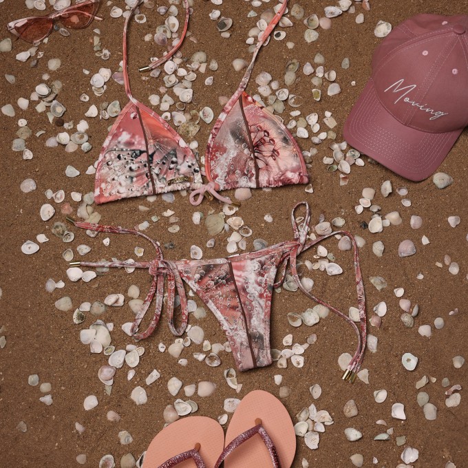 BIQUÍNI CORTININHA GOTAS DE ORVALHO ROSÊ