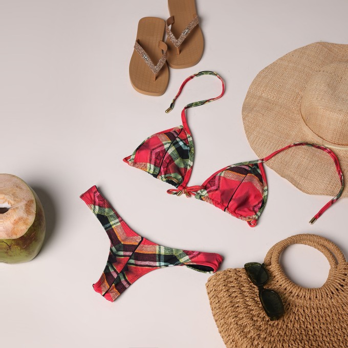 BIQUÍNI CORTININHA TARTAN EXCLUSIVO