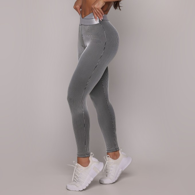 LEGGING HIT JACQUARD LINES BRANCO
