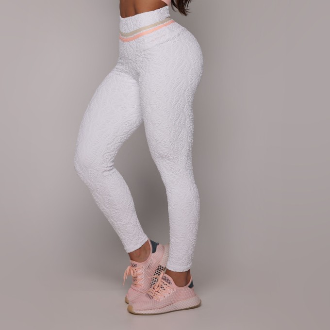 LEGGING EMPINA BUMBUM JACQUARD NATURE BRANCO