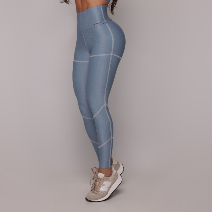 LEGGING PUMP EMPINA BUMBUM GLOSSY AZUL ATLÂNTICO
