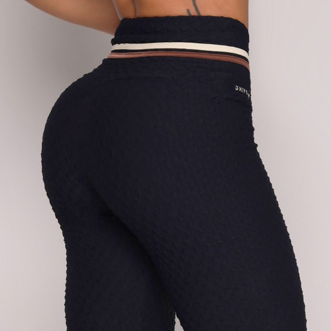 LEGGING HEART JACQUARD DIAMOND PRETO