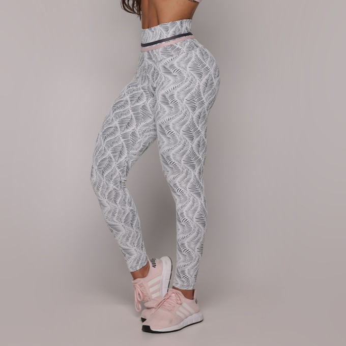LEGGING EMPINA BUMBUM JACQUARD SELVA BRANCO