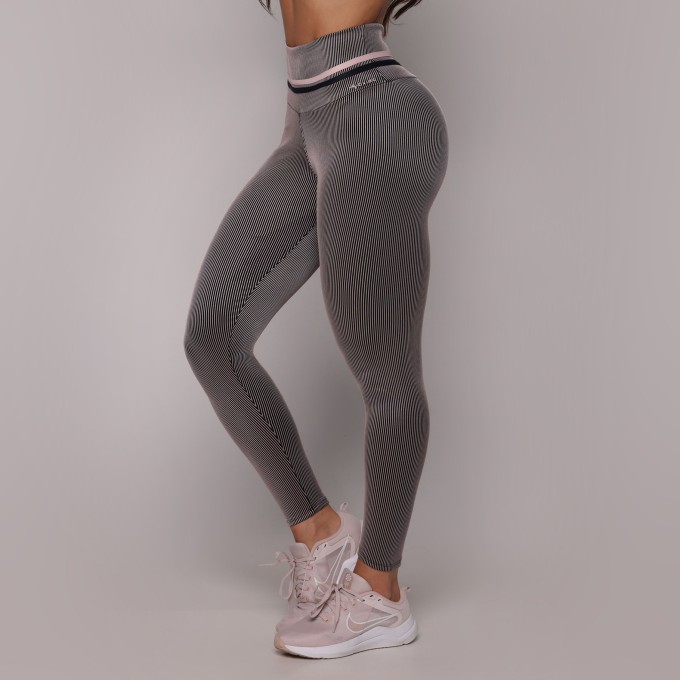 LEGGING EMPINA BUMBUM JACQUARD LINES ROSÊ